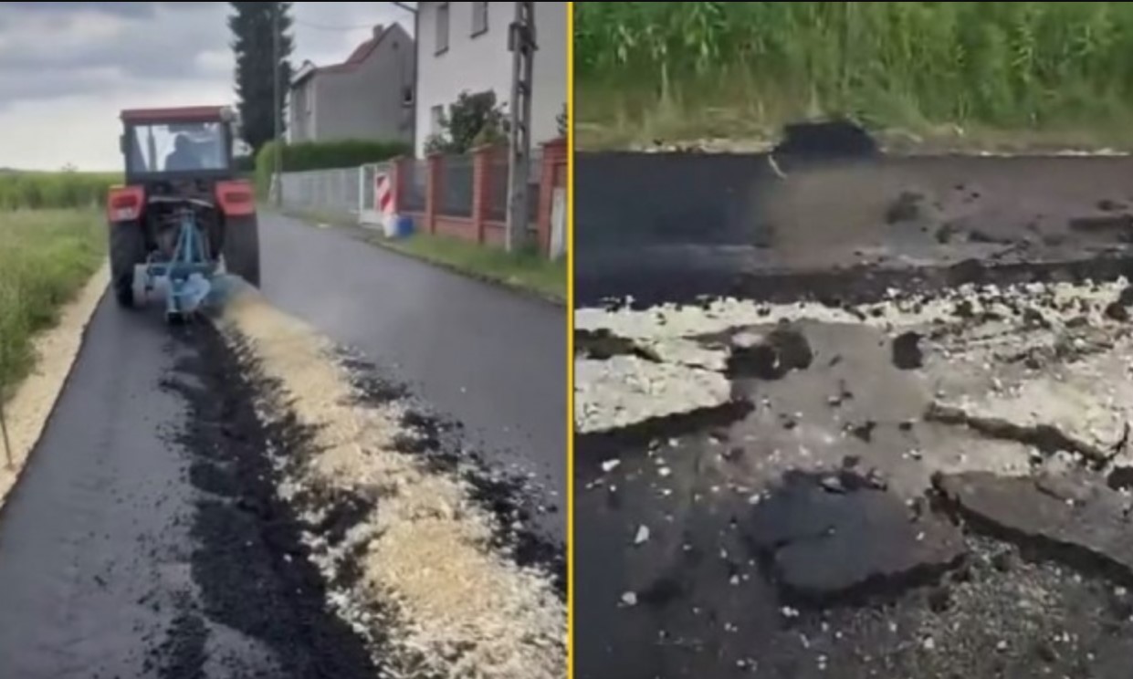 У Польщі затримали фермера, який переорав свіжий асфальт на дорозі У Польщі затримали фермера, який переорав свіжий асфальт на дорозі